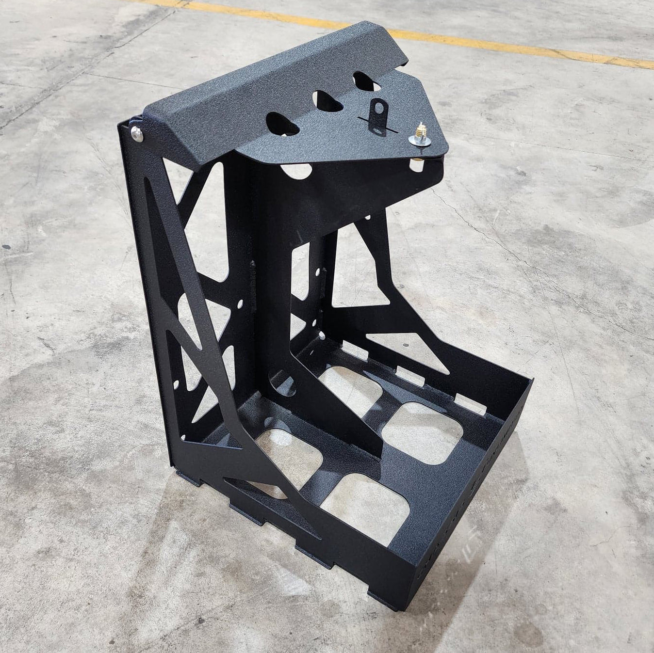 Dual Fuel Water Can Mount Fits Swing Out Bumpers by Chassis Unlimited Inc.