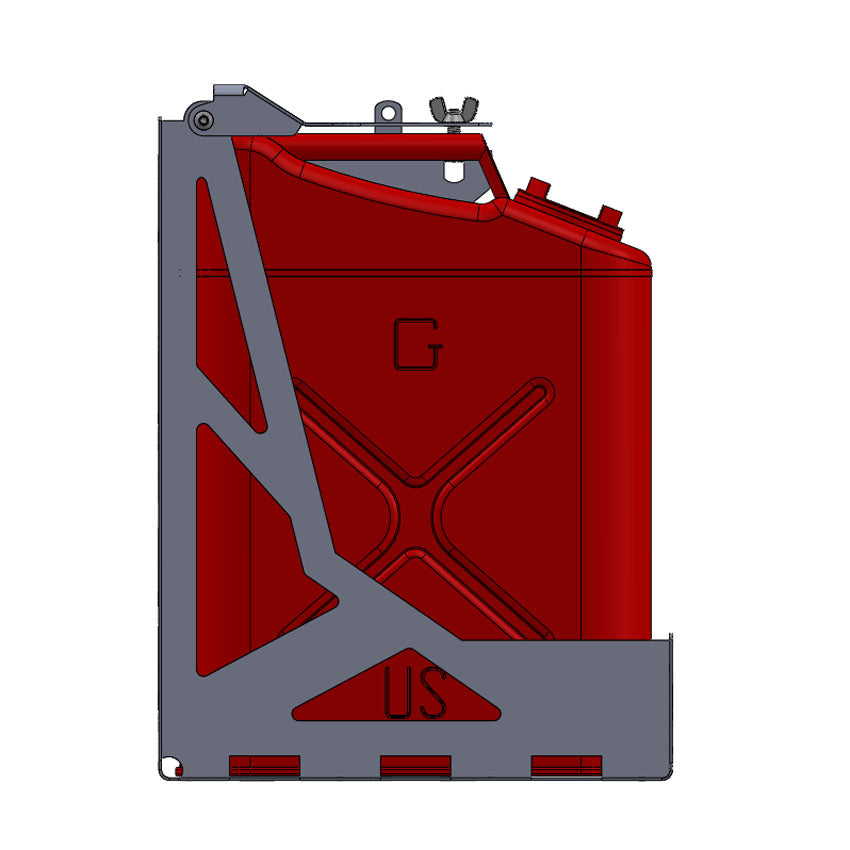 Dual Fuel Water Can Mount Fits Swing Out Bumpers by Chassis Unlimited Inc.