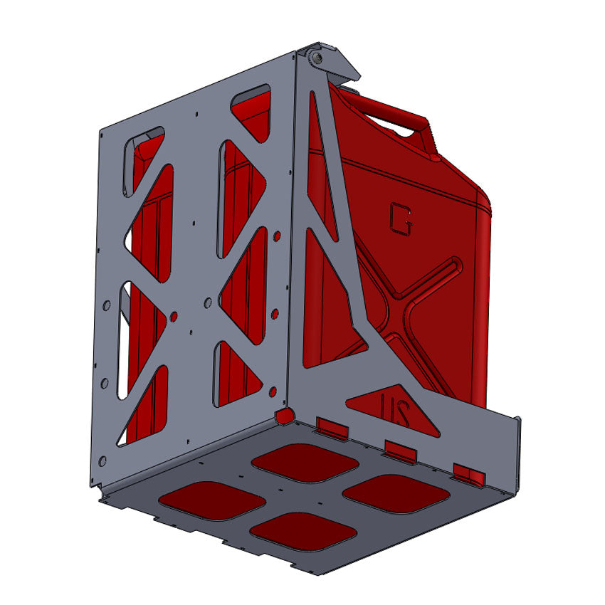 Dual Fuel Water Can Mount Fits Swing Out Bumpers by Chassis Unlimited Inc.