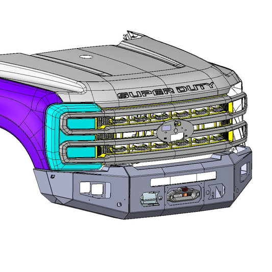 2023 Ford SuperDuty F250-F350 attitude series front winch bumper by Chassis Unlimited Inc. 